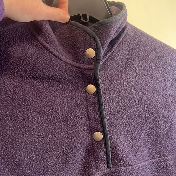 VINTAGE WOMENS MEDIUM WOOLRICH FLEECE QUARTER SNAP PULLOVER - Picture 2 of 6